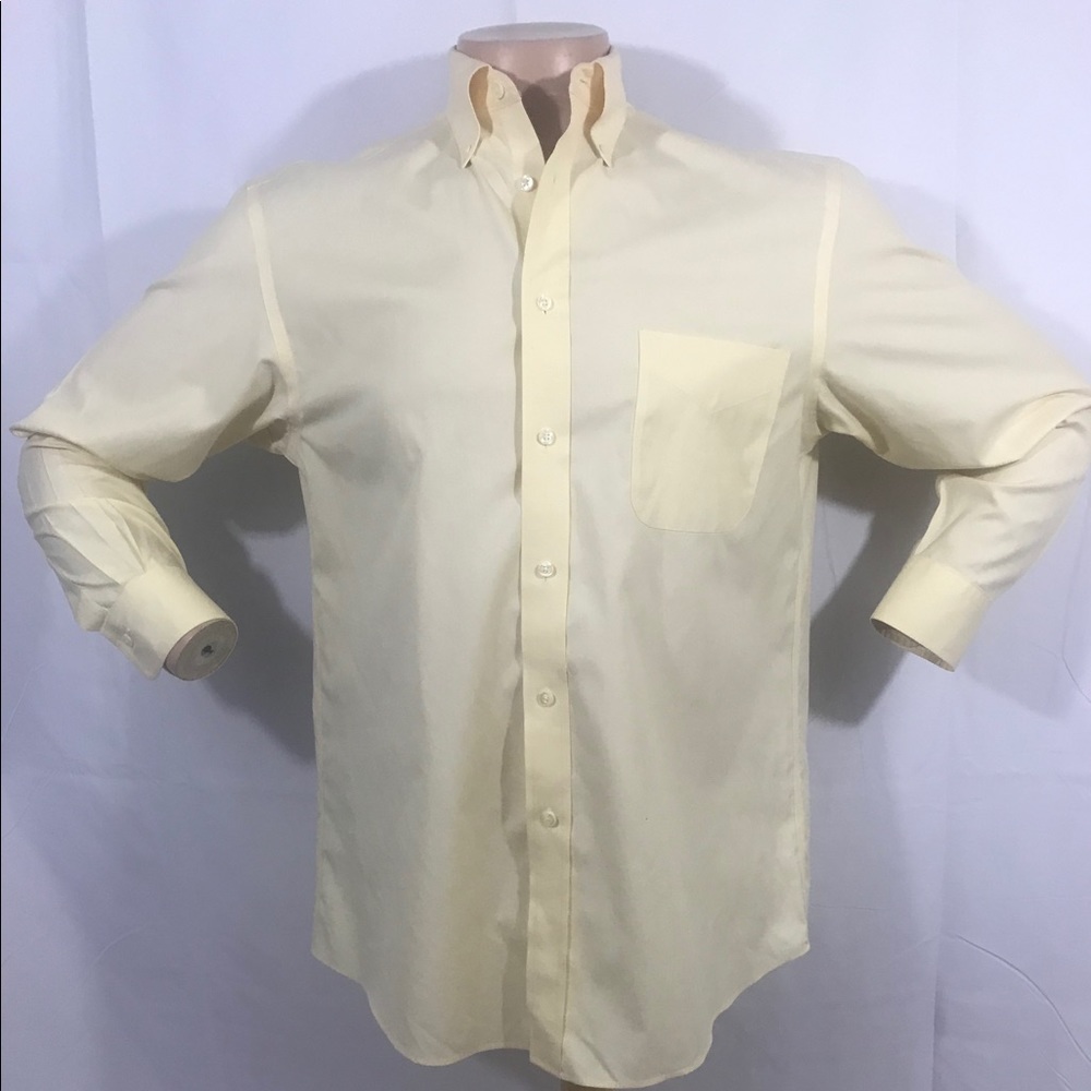 Enro Pinpoint Yellow Long Sleeved Shirt 15 1/2